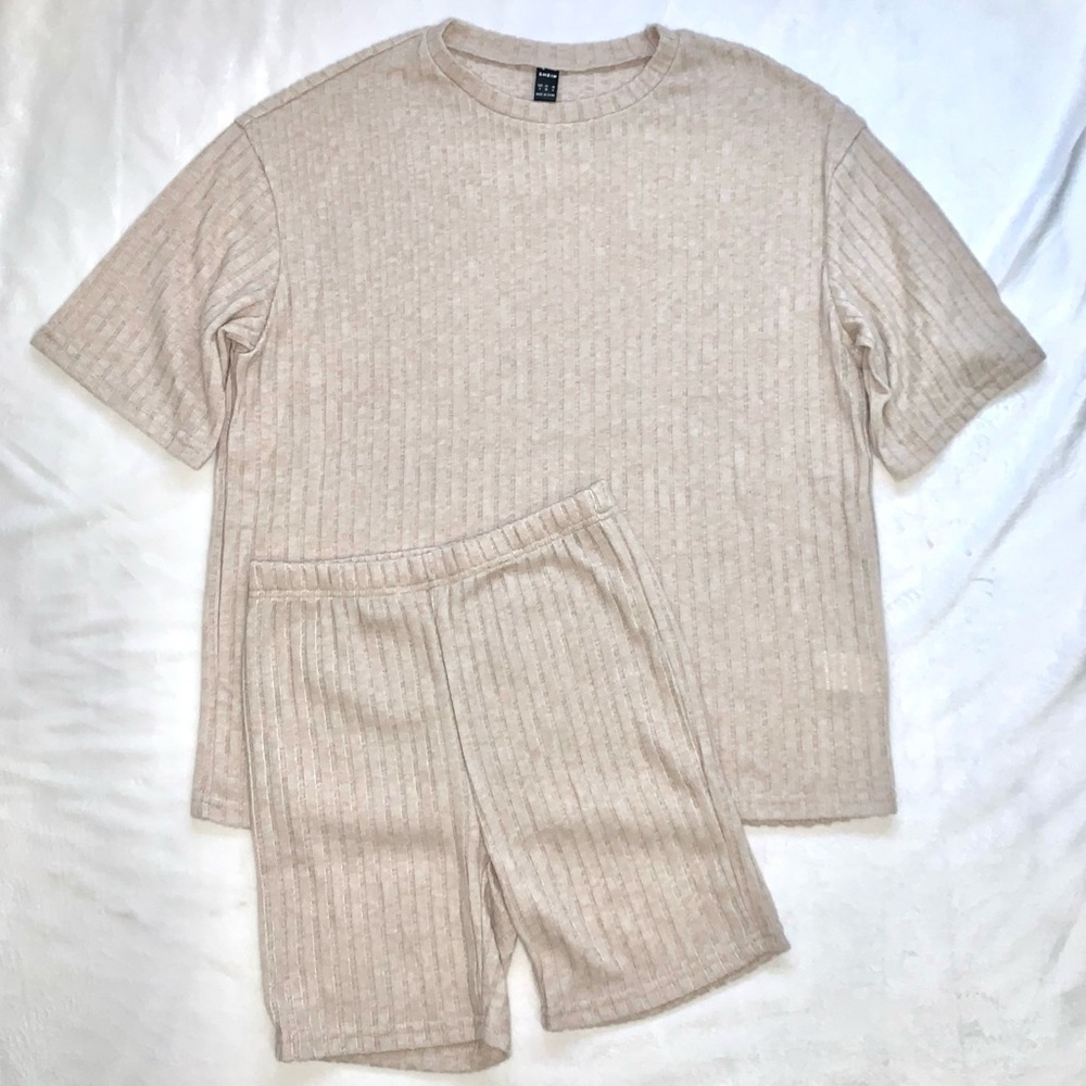 SHEIN EZwear Drop Shoulder Tee and Biker Short Set